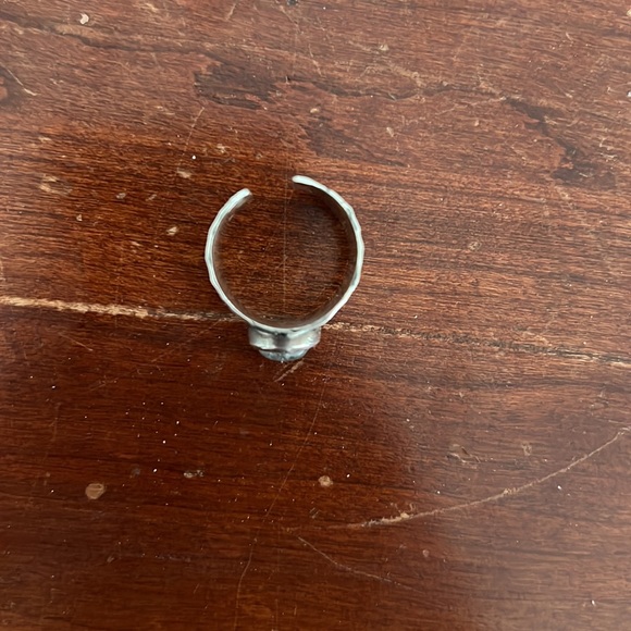 Wide band Laborite Sterling silver ring - Picture 2 of 4